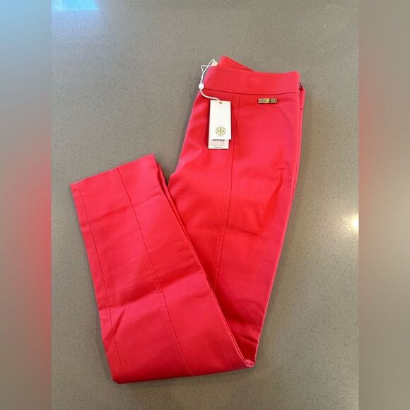 BRAND NEW WITH TAG! Tory Burch Women's Callie Skinny Pants Pink Color Size 4 - Picture 1 of 11